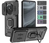 Funda protectora a prueba de golpes para Realme 12 Pro Plus 12 Pro+ con anillo magnético y protección completa para negocios. Realme 12 5G negro