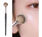 1 Uds. Brocha para polvo suelto, brocha para contorno resaltador, ventilador grande, brochas de maquillaje profesionales para colorete, herramientas de maquillaje de belleza negro
