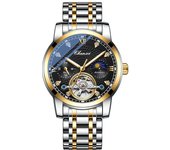 Reloj Automático Mecánico Esqueleto Negocios Impermeable Reloj Automático de Marca Popular para Hombres Negro para Hombres negro