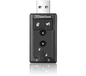 El más nuevo nuevo 7.1 CH canal USB 2.0 3D Audio tarjeta de sonido adaptador micrófono altavoz