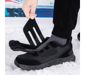 Botas de nieve de invierno para hombres y mujeres, zapatos de algodón que mantienen el calor, zapatos de senderismo al aire libre, botas de tobillo altas cálidas de felpa, zapatillas de deporte para hombre 36 negro