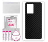 apgo Protective Skin Sticker for the back compatible with Xiaomi Redmi Note 12 Pro Speed, Wrap Film, Foil, Vinyl - Pattern Carbon Black