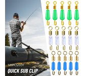 100Pcs/lot New Fast Link Durable Line clip Fishing Swivels Snap Rolling Connector 8 Word Ring Blue-S