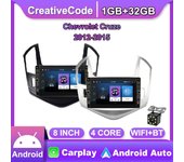 Radio de coche 2Din de 8 pulgadas para Chevrolet Cruze 2012-2015 con botón, reproductor Multimedia, unidad principal de navegación GPS Android 2din 1 + 32GB 1+32GB negro
