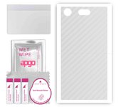 apgo Protective Skin Sticker for the back compatible with Sony Xperia XZ1 Compact, Wrap Film, Foil, Vinyl - Pattern Transparent Carbon