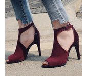 Sandalias con correa en el tobillo para mujer, tacones de aguja con punta abierta y hebilla atada en T, botas de baile de Jazz cómodas y sexis, zapatos de moda para mujer, verano 43 34 negro