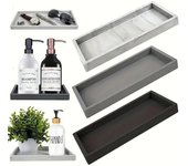 Bandeja de silicona multiusos para baño, organizador de jabón, champú, perfumes y joyas. mármol
