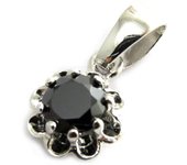 Les Trésors De Lily [N2972] - Colgante de plata negro 'Flor de Cristal' plata