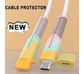 Cargador tipo C Cable del cargador Tapa protectora Silicona Cubierta de silicona Protector de cable universal negro