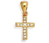 Les Trésors De Lily [K7158] - Colgante chapado en oro 'Cruz' oro blanco - 16x7 mm oro
