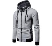 Suéter grueso con capucha para hombre, chaqueta informal de otoño e invierno para hombre, chaqueta informal para exteriores S