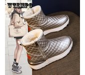 Botas de nieve Mujer Otoño e Invierno Más Zapatos de Algodón de Terciopelo Botas de Algodón Salvaje Botas de Invierno Botas Cortas 40 negro
