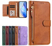 Funda abatible para Samsung Galaxy S20 Fan Edition Lite S21 FE Ultra Plus + Funda de cuero tipo billetera con ranura para tarjetas y cremallera Galaxy S20 azul