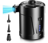 Bomba de aire eléctrica, bomba de aire inalámbrica portátil, inflador de colchón inflable;Bomba de piscina desinfladora para barcos de acampada negro