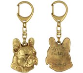 Bulldog Francés, Frenchie I - Llavero dorado con perro en caja de regalo, decoración de bolso, accesorio de lujo de la marca Art-Dog