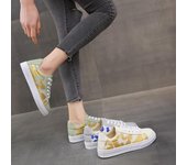 Zapatillas deportivas de plataforma para mujer, zapatos casuales de diseño, con cordones y estampado de camuflaje, 2024 36 oro