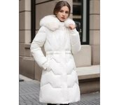 Parkas largas lisas a la moda con capucha y cordón, chaquetas informales holgadas de invierno para mujer, prendas de vestir de algodón con cuello de piel con capucha M color rosa