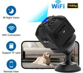 Mini cámara de monitor inalámbrica 1080P Cámara de seguridad WiFi inteligente Batería incorporada Admite visión nocturna negro