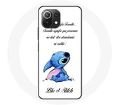 Coque pour Xiaomi Mi 11 Lite Lilo et Stitch Ohana Citation Blanc