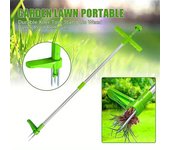 Herramienta para quitar raíces, para exteriores, con garra asesina, para desmalezar, portátil, manual, para jardín, con mango largo, de aluminio, ligera, para colocarse de pie verde