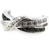Bague Argent 'Sissi' noir blanc 52 plata