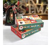 Caja de regalo vacía de Navidad, 5 uds., 12 rejillas, divertido toque con dedo, bricolaje, cuenta regresiva para niños, calendario de Adviento, caja ciega sorpresa, regalo de Festival de Año Nuevo varios colores
