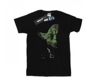 Star Wars Mens Yoda Green Face T-Shirt L negro