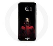 Coque pour Samsung Galaxy S6 Edge La casa de papel Masque Fond Noir
