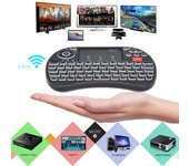 Rii i8X Plus Teclado inalámbrico retroiluminado de 2,4 GHz, panel táctil, ratón, entrada de voz, mando a distancia portátil