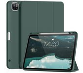 Funda de cuero para iPad Pro 11 de 12,9 pulgadas con estuche para lápices para iPad Air 4/5ta generación 10,9 pulgadas Mini 6, funda suave y delgada para tableta de TPU iPad Mini 6 8.3 2021 verde oscuro