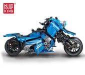 MOULD KING-juguetes de construcción creativos para niños, modelo de motocicleta Fly, bloques de ensamblaje, regalos de cumpleaños para niños azul
