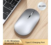 Ratón inalámbrico Bluetooth 5.0 2.4G tipo C recargable, silencioso, ergonómico, para iPad, Macbook Air/Pro, computadora portátil, tableta, oficina Bluetooth Wireless