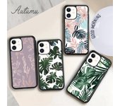 Funda con estampado de hojas para iPhone 11, 12, 13, 14 Pro Max, mini, X, XR, XS, SE 2020, 5, 6S, 7, 8 Plus, Samsung Galaxy S21, S22 iPhone 6plus