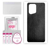 apgo Protective Skin Sticker for the back compatible with Oppo Find X5, Wrap Film, Foil, Vinyl - Pattern Black Leather