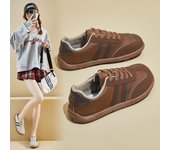 Zapatillas de plataforma gruesas informales para mujer, zapatillas para caminar con cordones antideslizantes, zapatillas ligeras para correr para mujer, zapatillas deportivas retro, zapatillas de tenis para entrenar 35 marrón