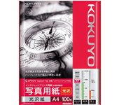 KOKUYO Papel para impresora de inyección de tinta Papel fotográfico Papel satinado A4 100 hojas KJ-G14A4-100 blanco