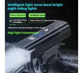 Luz LED frontal para bicicleta de montaña, brillante, recargable vía USB, 1000 lúmenes, para ciclismo y scooter B-600LM