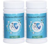 2 botellas de tabletas cloradas efervescentes, tabletas de limpieza purificadoras de agua multifuncionales para