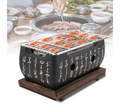 Estufa de barbacoa Parrilla japonesa para barbacoa Horno rectangular Cocina japonesa Estufa de carbón Estufa japonesa para barbacoa Estufa de alcohol