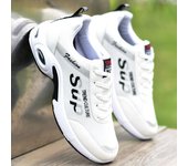 Zapatillas de deporte informales para Hombre, zapatos deportivos ligeros de cuero PU, zapatos transpirables, Tenis blancos planos, Zapatillas para Hombre 38