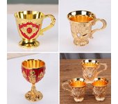 Vajilla de barra de copa de vino de metal retro de 30 ml Pumpkin Gold Red