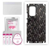 apgo Protective Skin Sticker for the back+sides compatible with Xiaomi Mi 11i, Full Wrap Film, Foil, Vinyl - Pattern Carbon Black Pixel