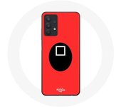 Coque pour Samsung Galaxy A32 5G Squid Game masque carré fond rouge