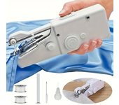 Máquina de coser portátil de mano, Mini máquina de coser eléctrica multifuncional para el hogar blanco