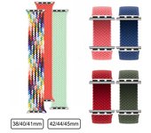 Correa de tela de nailon trenzada Solo Loop para Apple Watch Band 44mm 40mm 38mm 42mm pulsera elástica para Iwatch Series 6 SE 5 4 3 42/44mm-L