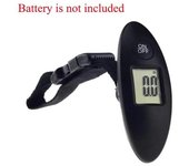 Báscula electrónica Digital para equipaje, báscula para maleta portátil con pantalla LCD de 40kg/100g, bolsa de viaje con mango, báscula colgante con gancho para pescado, 1 ud. negro