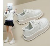Zapatos de skate para mujer, zapatillas planas informales, ligeras, antideslizantes, con cordones, zapatos para correr, de piel sintética, zapatos deportivos para caminar, zapatillas de deporte para mujer 35 beige