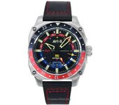 Reloj automático para hombre AVI-8 Hawker Hunter Atlas GMT Devil con esfera negra AV-4122-01 negro