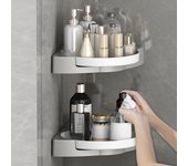 Estante de almacenamiento para rincón del baño, sin perforación, fácil de instalar, organizador de ducha giratorio de 360 ​​grados, estante de almacenamiento de maquillaje, 1/2 Uds. 1pc