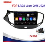 Hippcron 2 Din 9 Pulgadas Radio de Coche Android 11 para LADA Vesta 2015-2010 Reproductor Multimedia de Coche Reproductor MP4 MP5 Radio de Coche Navegación GPS Bluetooth